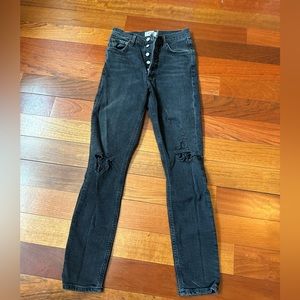 AGOLDE BLACK RIPPED JEANS, size 24, worn 3 times